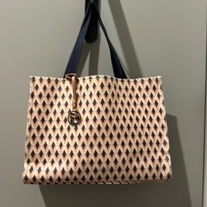 Spartina Casual Tote Bag. Beige/Pink/Navy. Like New.